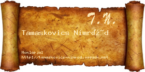 Tamaskovics Nimród névjegykártya